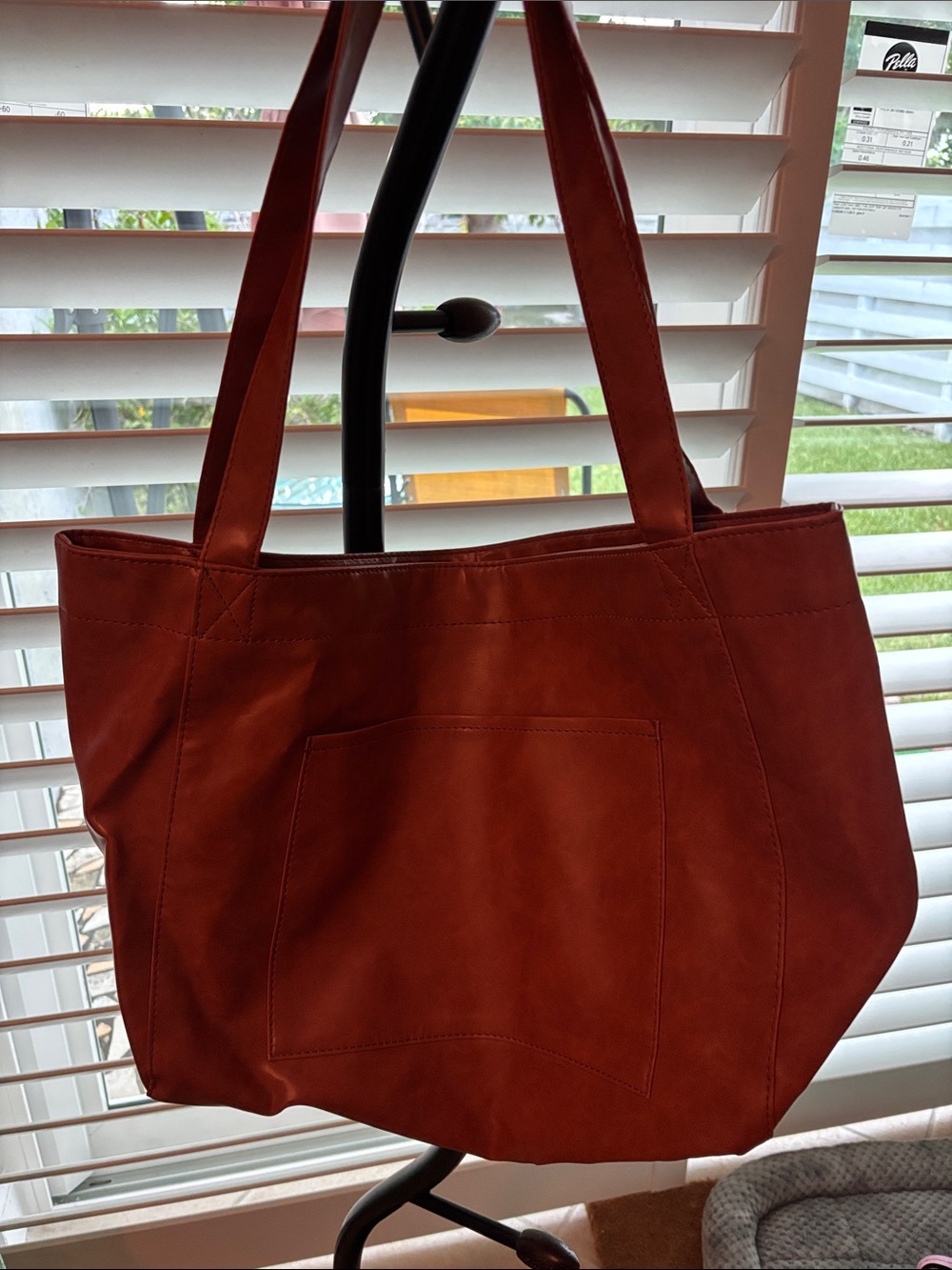 Women's brown Tote Bag with Front Pocket